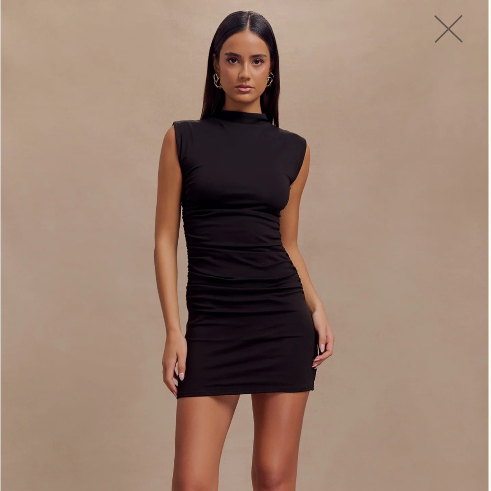 Meshki Elliot High Neck Sleeveless Mini Dress